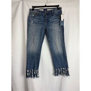 Anthropologie Pilcro & the Letterpress Hyphen Fringe Hem Jeans